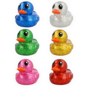 Rațe de Baie Mari Colorate cu Sclipici Mix - 10x8x8 cm (6 buc.)