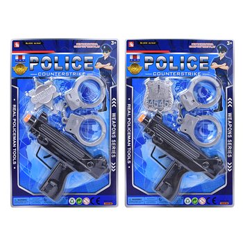 Set de Joacă de Poliție cu Mitralieră, Cătușe și Insignă (6 buc.)