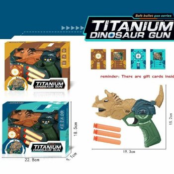 Pistol Dinozaur cu Săgeți și Țintă - Cutie Cadou (Set de 2)