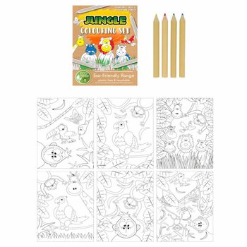 ECOLOGIC &ndash; Set de Desen Animale din Junglă (25 buc)