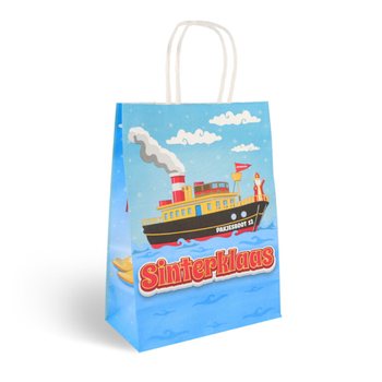 Pungi de cadou din h&acirc;rtie Sf&acirc;ntul Nicolae (Sinterklaas) - 16x8x22 cm (12 bucăți)