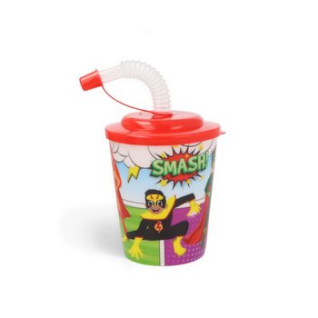 PAHAR PENTRU BĂUTURI / ÎNGHEȚATĂ CU PAI - SUPERHERO (12 buc.)