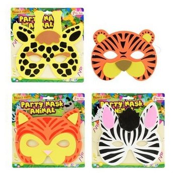 Măști din Spumă Modele Animale pe Carton (18 buc.) - Diverse
