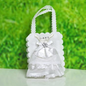 Pungă de Nuntă pentru Mărturii - Model Rochie de Mireasă (12 buc.)