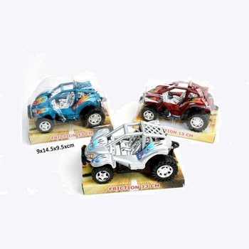 BUGGY-URI CU FRICȚIUNE PE CARD BLISTER, 13 CM (12 buc.)