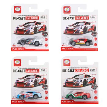 Mașinuțe de Curse Pull-Back pe Carton (12 buc.)