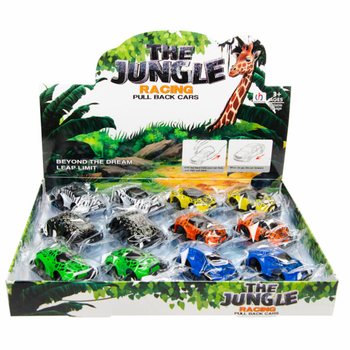 MAȘINUȚE JUNGLE PULL BACK ÎN DISPLAY (12 bucăți)