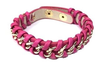 Brățară Împletită Fucsia Stil Ibiza (1 buc.)