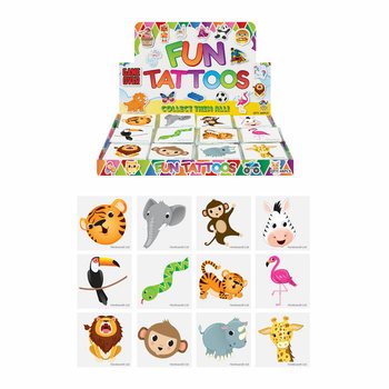 TATUAJE FUN - ANIMALE DIN JUNGLE - DISPLAY (48x12 bucăți)