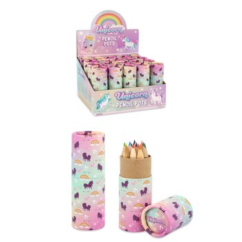 12 Creioane Colorate &icirc;n Tub: Model Unicorn - &Icirc;n Display (20 buc.)