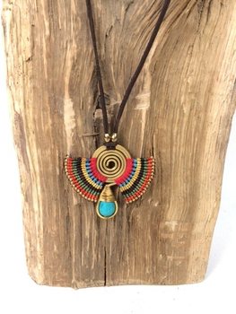 Colier HANDMADE ORIGINALS cu Bluestone Roșu/Maro (1 buc)