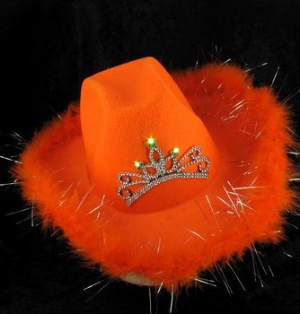 Pălărie de Cowboy Luminoasă - Portocaliu (6 buc.)