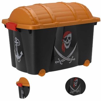 Cufăr mare pentru jucării pirați | 60L cu roți