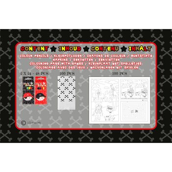 SET COMPLET HO.RE.CA PIRAT - 48x Seturi creioane + 100x Planșe colorat + 100x Șervețele (248 buc.)