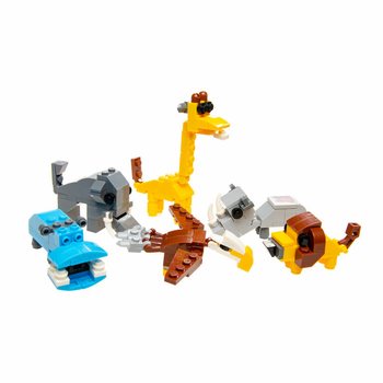 BLOCURI DE CONSTRUCȚIE &Icirc;N OU - MIX ANIMALE DIN JUNGLE (12 buc.)