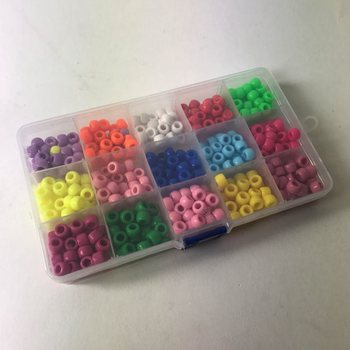 Set mărgele &icirc;n cutie de depozitare - Mix culori (12 buc.)