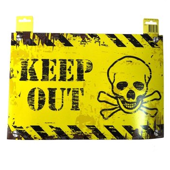 PLĂCUȚĂ DECORATIVĂ UȘĂ - "DANGER" / "KEEP OUT" (12 buc.)
