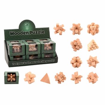 Display Puzzle IQ din Lemn (12 bucăți)