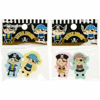 Set gume de șters figurine pirați - 2 bucăți &icirc;n display