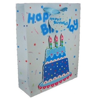 PUNGA PENTRU CADOU - HAPPY BIRTHDAY ALBASTRU (12 buc.)