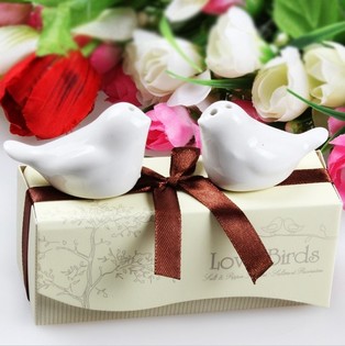 Set Sare și Piper "LOVE BIRDS" Mărturie Nuntă (5 buc.)