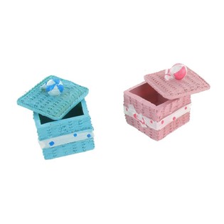 Cutiuță Decorativă pentru Depozitare - Roz/Albastru (2 buc.)
