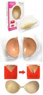 Sutien adeziv din material textil - Cupa B - Nude