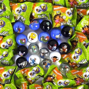 BILE DE STICLĂ LICENȚIATE - NICKELODEON DORA, SPONGEBOB (96 buc.)