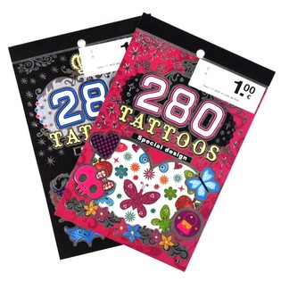 Carnete cu Tatuaje Temporare, 280 Stickere (24 buc.)