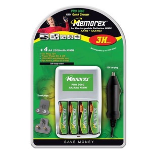 MEMOREX PRO 9660 -  ncărcător + 4x Baterii AA Re ncărcabile (1 buc.)