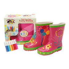 Cizme de cauciuc de colorat Funky Wellies - Roz / Mărimea: 28