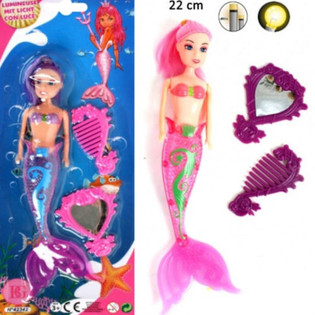 Păpușă Sirenă cu Lumini și Accesorii (24 buc.)