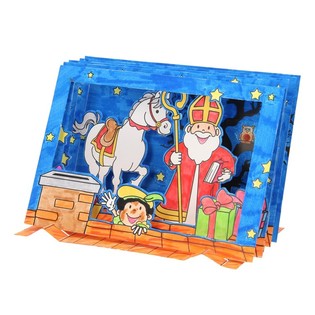 Set de Creație Fereastră 3D Sinterklaas / Sf&acirc;ntul Nicolae (12 buc.)