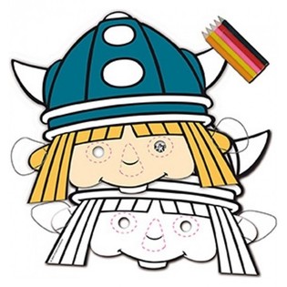8 buc Mască de colorat WICKIE VIKINGUL + Creioane (12 buc)