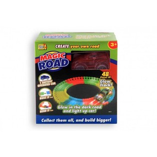 CIRCUIT MAGIC CU MAȘINĂ GLOW IN THE DARK, 48 Piese (2 buc.)
