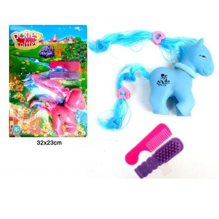 SET DE JOACĂ PONEI + PERIE PE CARD (24 buc.)
