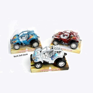 BUGGY-URI CU FRICȚIUNE PE CARD BLISTER, 13 CM (12 buc.)