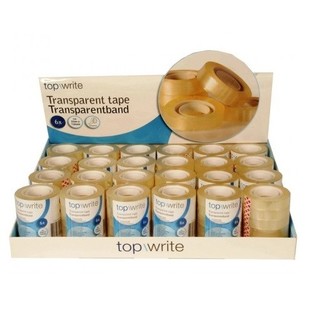 TOPWRITE - 6 ROLE BANDĂ ADEZIVĂ TRANSPARENTĂ &Icirc;N DISPLAY (24 SETURI A 6 ROLE)