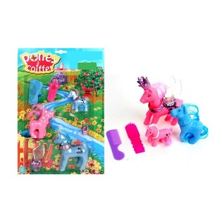 Set Mare de Joacă Familie de Ponei pe Card (6 buc.)