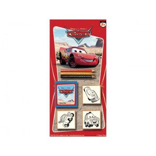 Set Mare de Colorat și Ștampile Disney Cars pe Card (24 buc.)