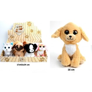 C&acirc;ini din Pluș de Lux, 16 cm, Mix Design &icirc;n Display (12 buc)