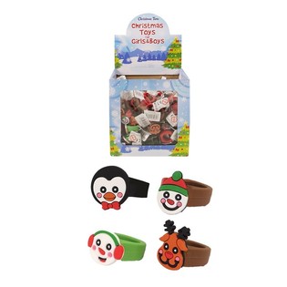 Inele de silicon pentru copii: Figurine de Crăciun &icirc;n display (156 buc.)