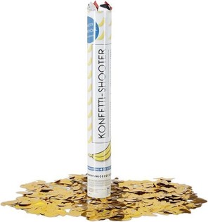 Tun de confetti Banană &ndash; Culoare: galben - 40 cm - party popper (10 buc.)