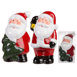 MOȘ CRĂCIUN DIN CERAMICĂ &Icirc;N CUTIE CADOU, cca. 9 cm (24 buc.)
