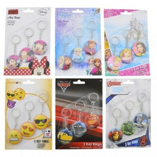 MIX Brelocuri DISNEY 3 Bucăți pe Card (24 Carduri x 3 buc)