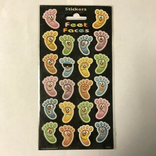 AUTOCOLANTE: Vrolijke Voeten / Feet Faces, 20 x 10 cm (10 buc.)