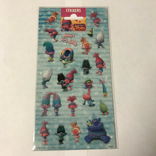 Foaie cu autocolante: TROLLS, 20 x 10 cm (10 buc.)