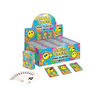 MINI CĂRȚI DE JOC &ndash; MODEL: SMILEY &Icirc;N DISPLAY (24 buc.)