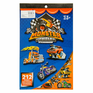 Carte cu autocolante Monster Truck 212 piese (12 buc.)