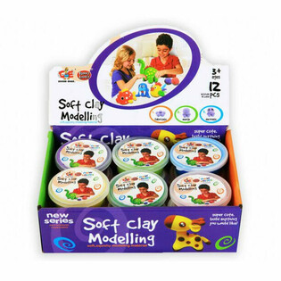 Plastilină Moale | Borcănașe de Plastilină &icirc;n Display (12 buc.)